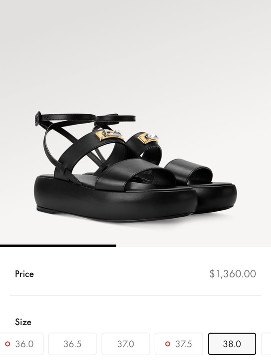 Louis Vuitton Shoes - Louis Vuitton Swing Lock platform sandal in soft lamb leather